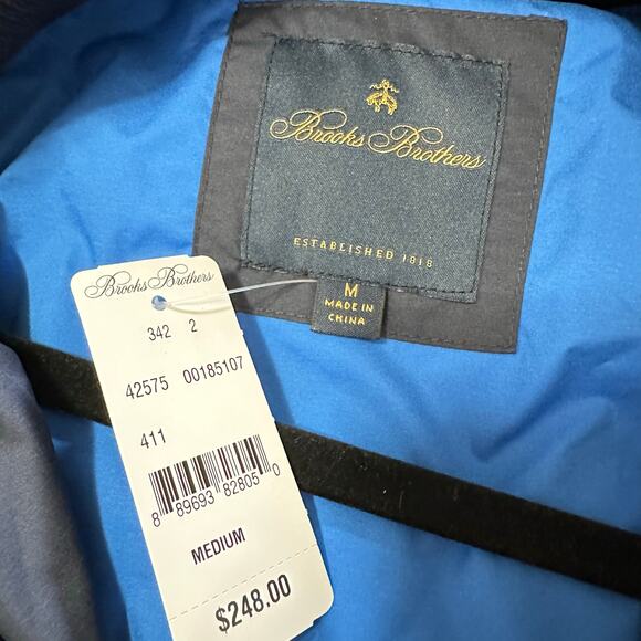 Brooks Brothers Mens Convertible Down Puffer Vest Coat Navy Size Medium NWT $248 - Picture 2 of 8